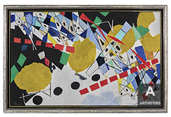 Ernst Wilhelm Nay / Mit Gelben Scheiben Und Blauen Spitzen - detail 1