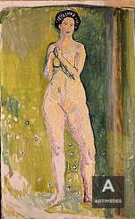 Ferdinand Hodler / Stehender Frauenakt "Die Quelle"