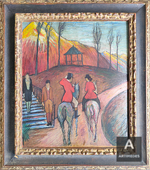 Marianne Werefkin / Paesaggio Con Cavaliere E Cavallerizza, 1927 / Landschaft Mit Reiter Und Reiterin, Um 1927 - Front 2